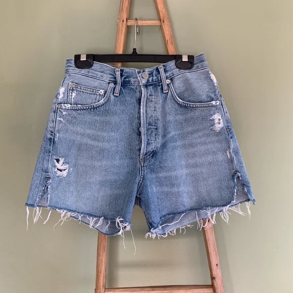 Agolde Denim High Rise Shorts - Ricochet - Picture 4 of 8